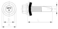Wkręt samowiercący MPZ 8 (ocynk) - zdolność przewiercania 8 mm