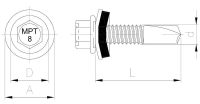 Wkręt samowiercący MPT 8 (powłoka ceramiczna) - zdolność przewiercania 8 mm