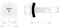 Wkręt samowiercący MPZ 02 (ocynk) - zdolność przewiercania 2 x 1,25 mm