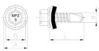 Wkręt samowiercący MPZ 5 (ocynk) - zdolność przewiercania 6,5 mm