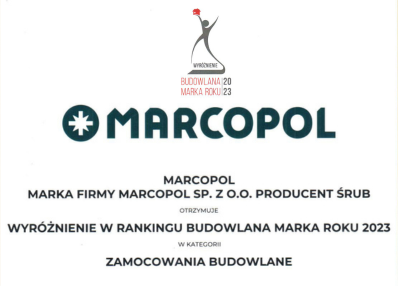 Marcopol wyróżniony w rankingu „Budowlana Marka Roku 2023”